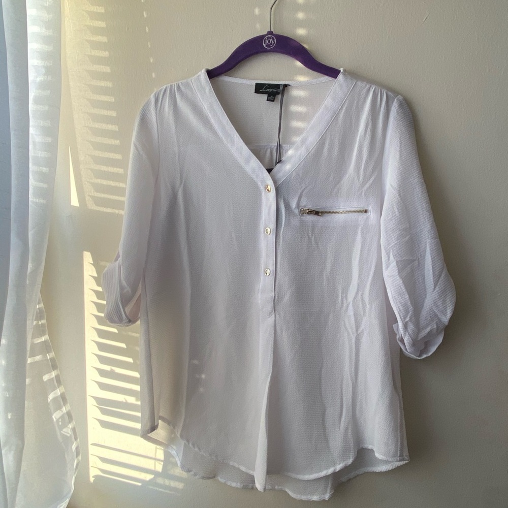 White Blouse with Zipper